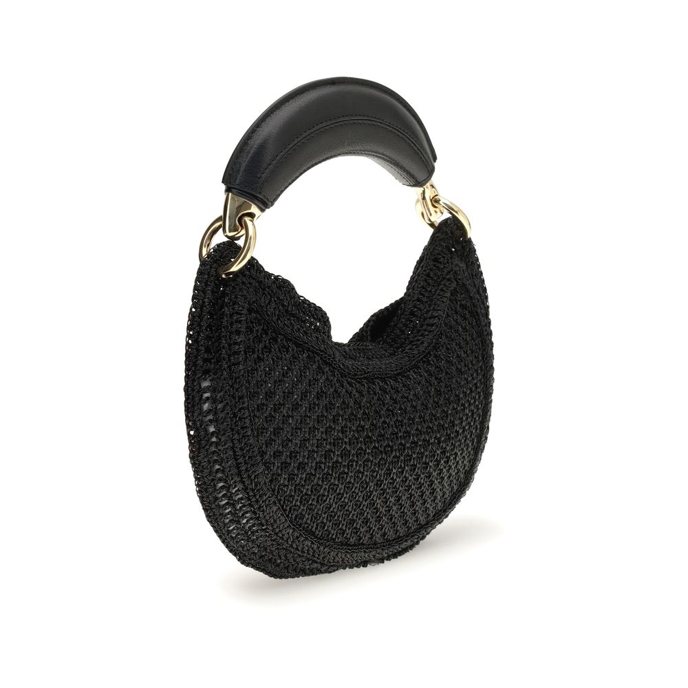 Black Raffia Shoulder Bag