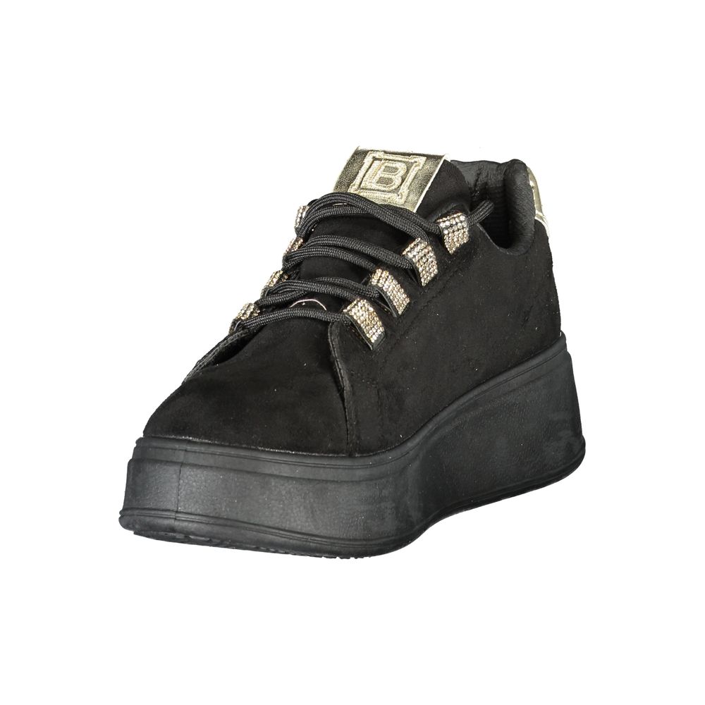 Black Polyester Sneaker