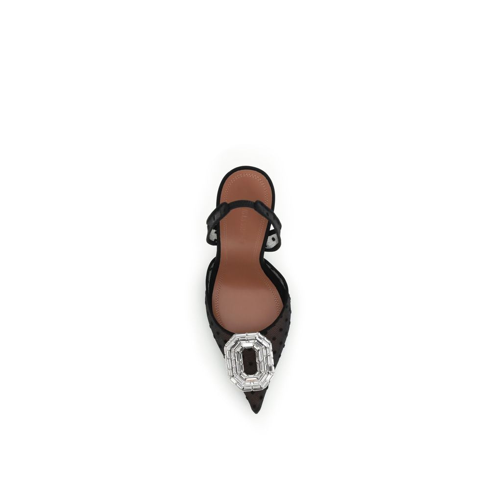 Black Silk High Heel Pumps