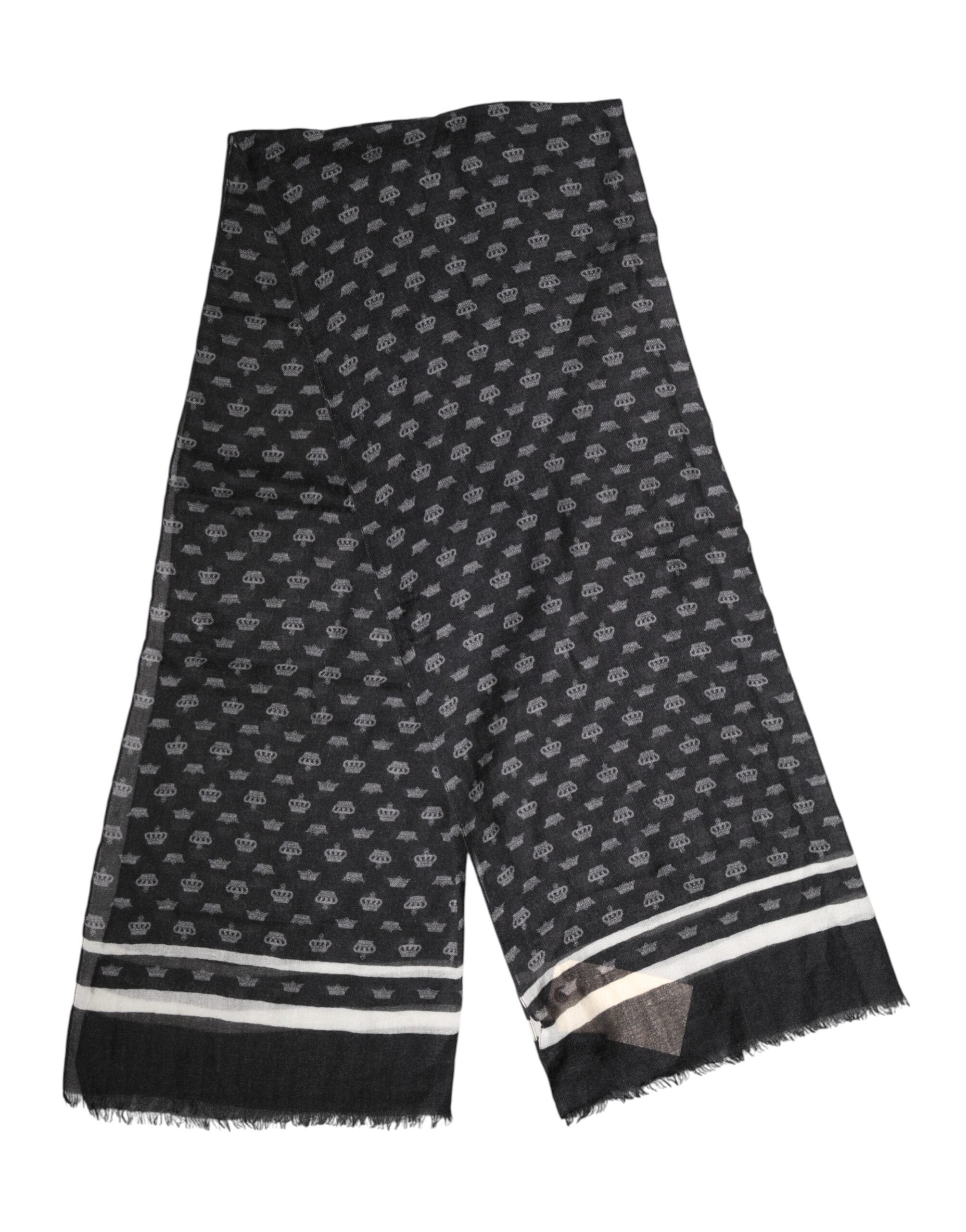 Black Crown Cashmere Neck Wrap Shawl Scarf