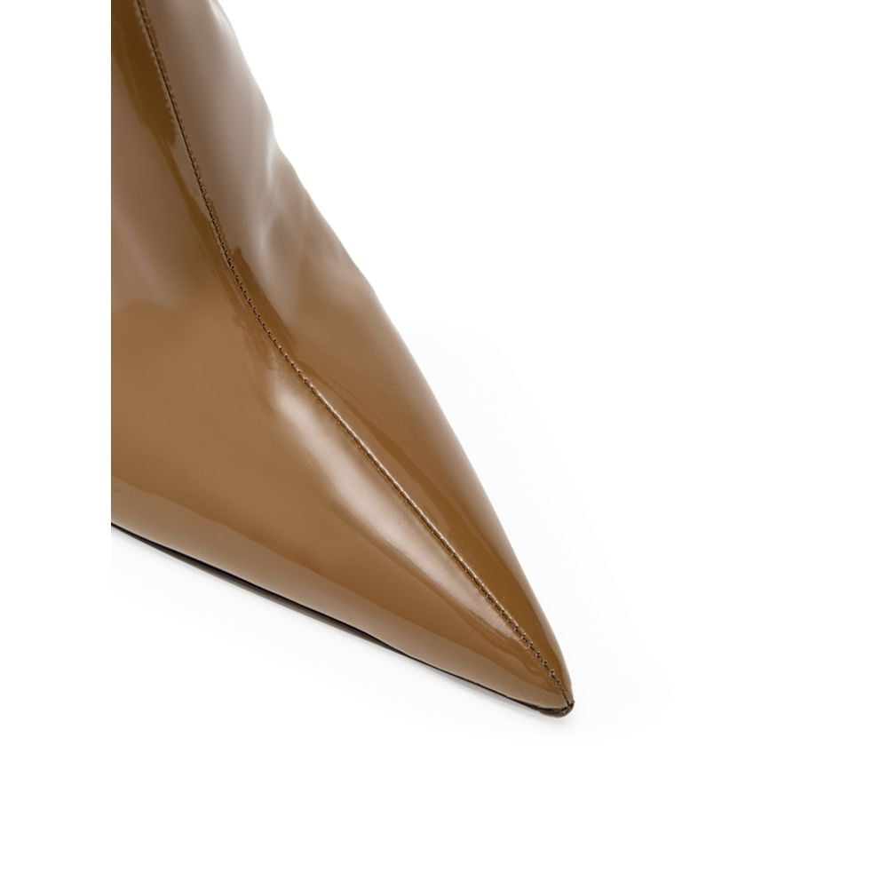 Brown Leather High Heel Boots