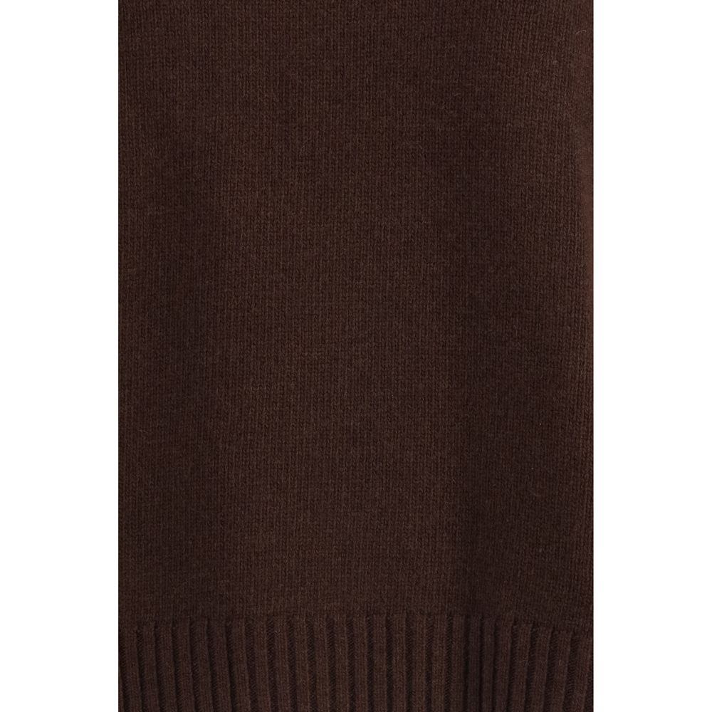 Brown Fleece Wool Turtleneck