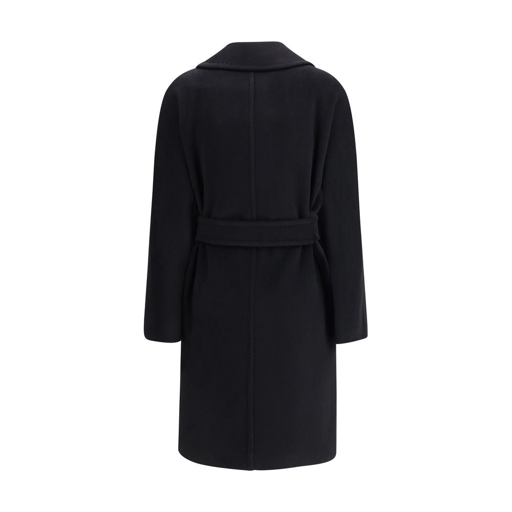 Black Fleece Wool Coat
