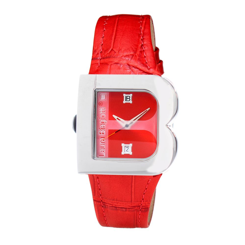 Red Leather Dress Watch