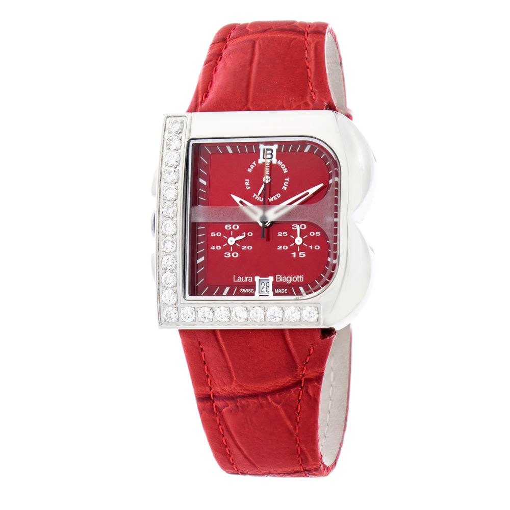 Red Leather Dress Watch