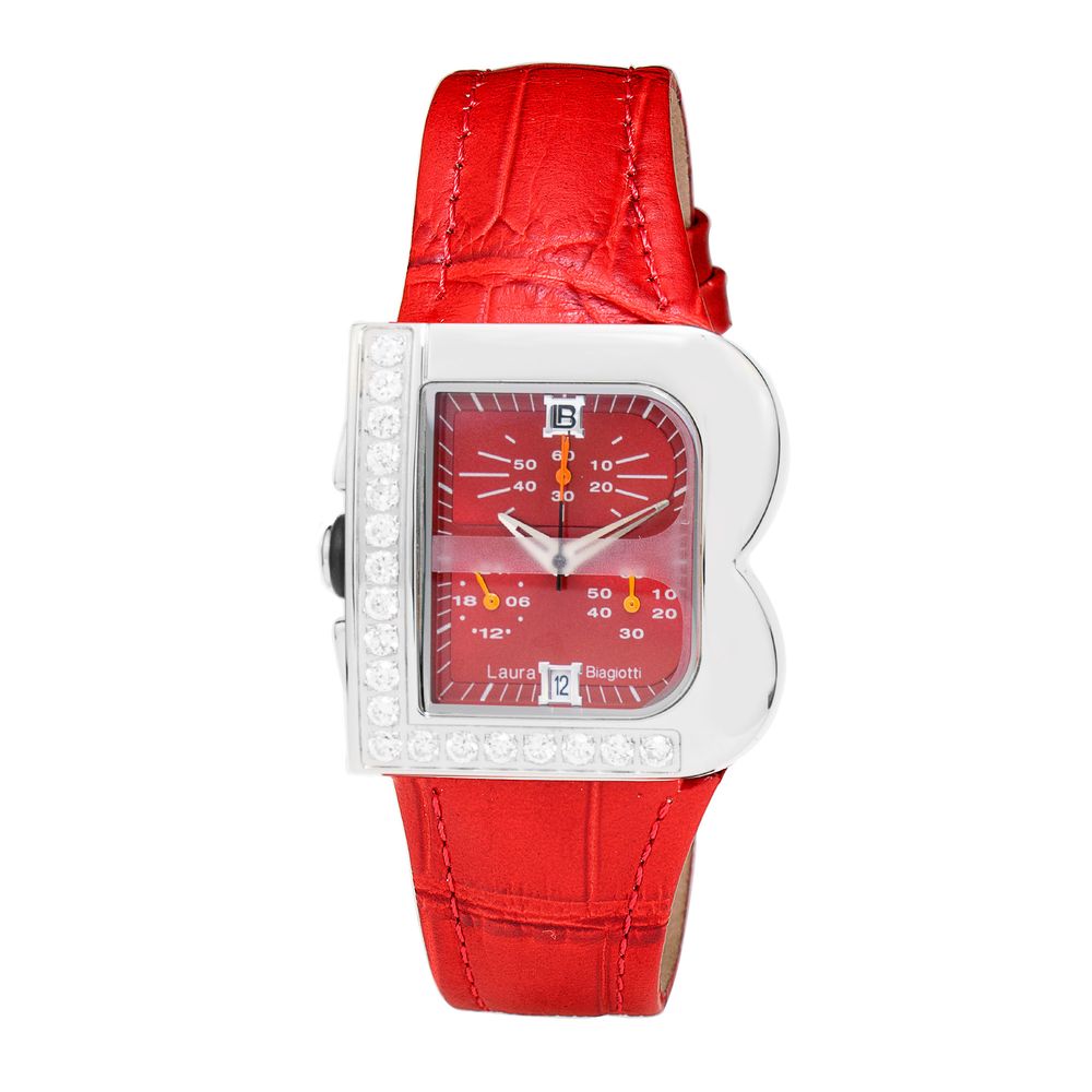 Red Leather Dress Watch