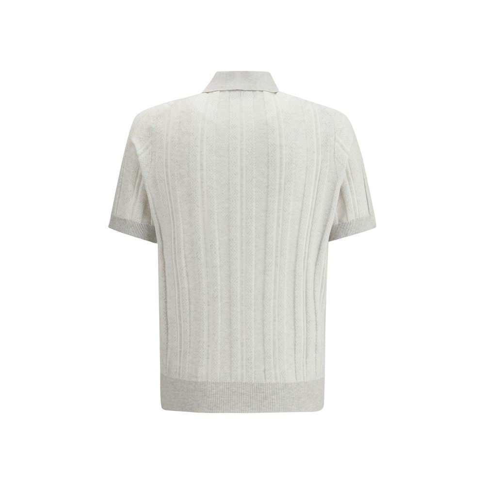 Gray Cotton Polo Shirt