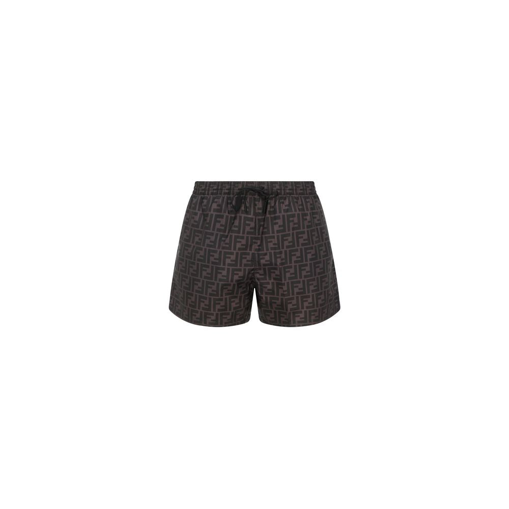 Gray Polyester Swim Shorts