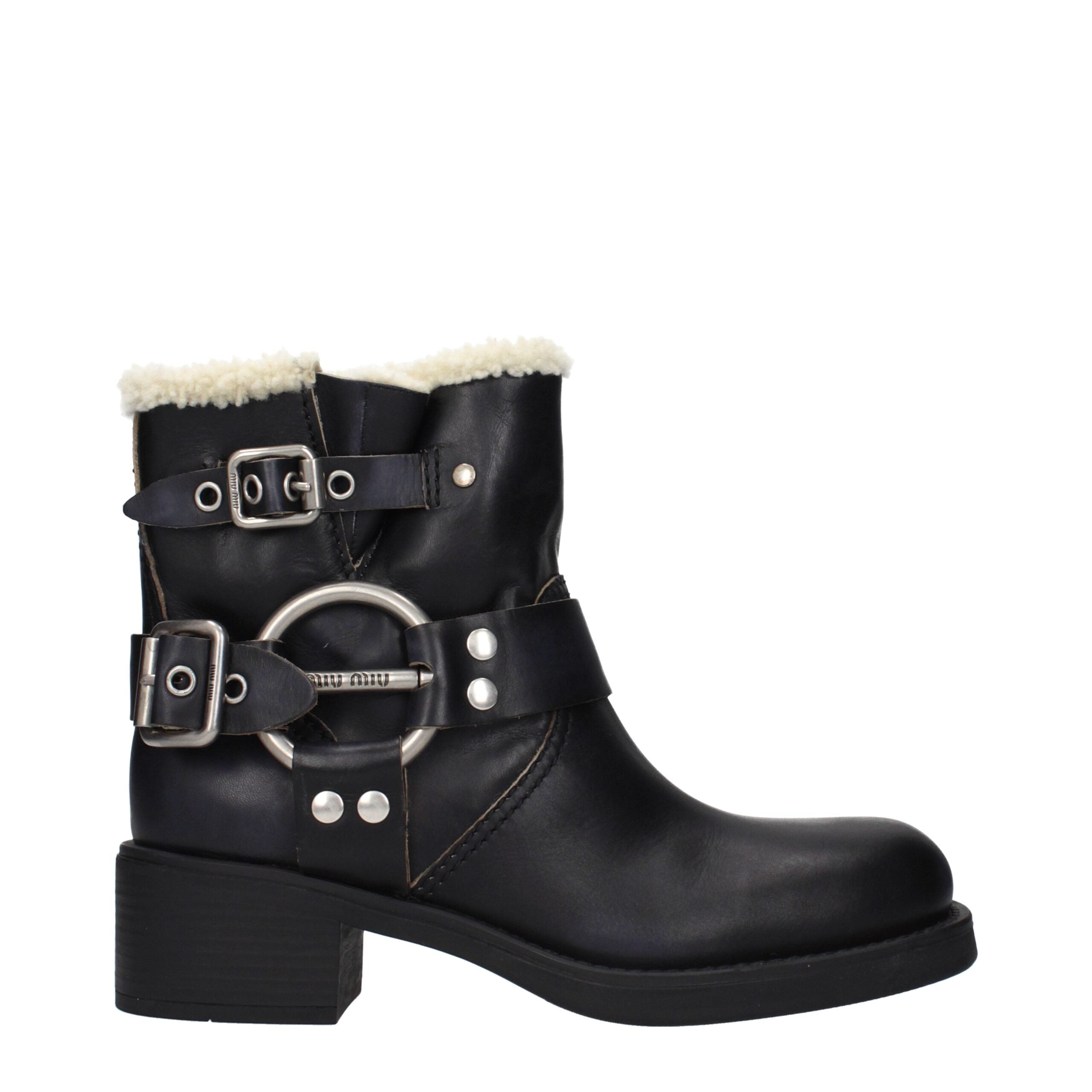 Black Leather Ankle Boots