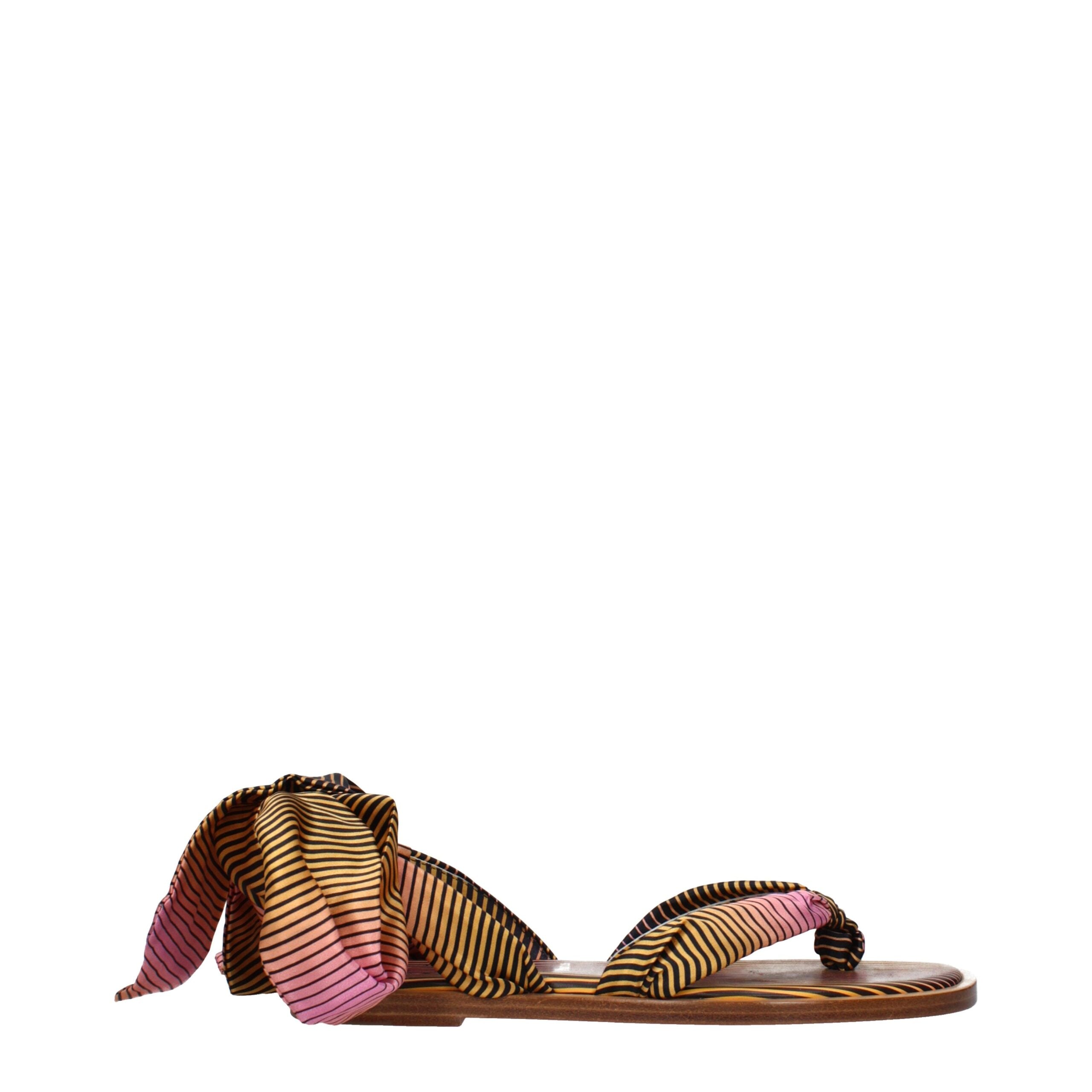 Multicolor Fabric Flip-Flop Sandals