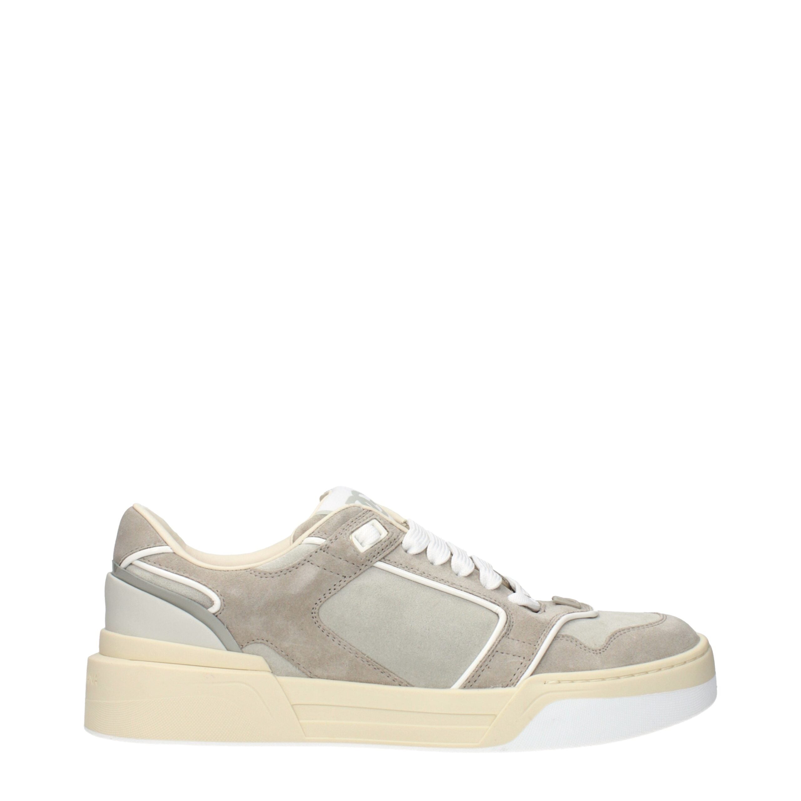 Beige Leather Low Top Sneakers