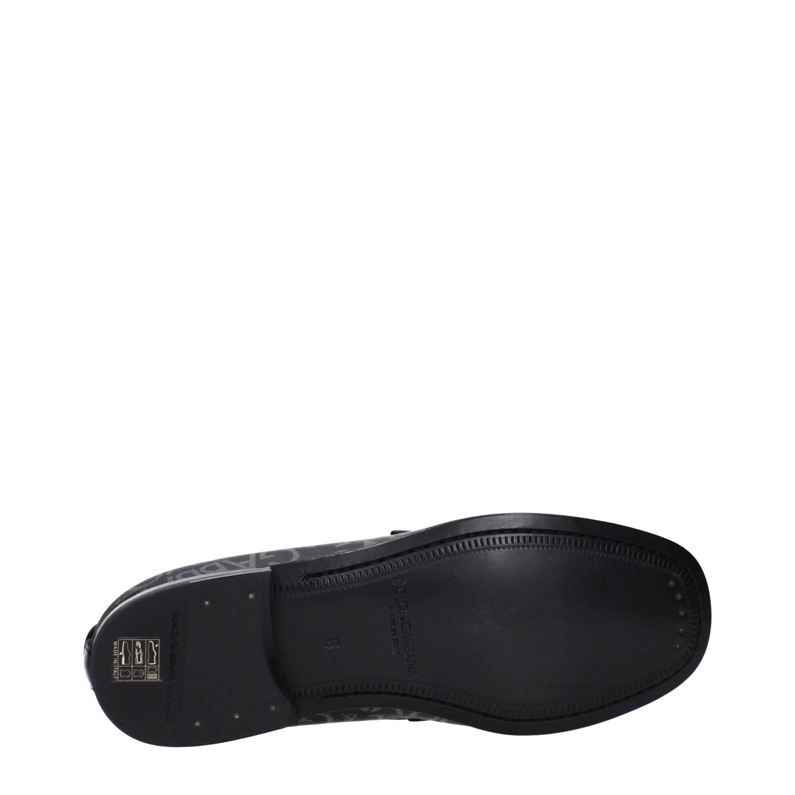 Black Fabric Slip-On Loafers