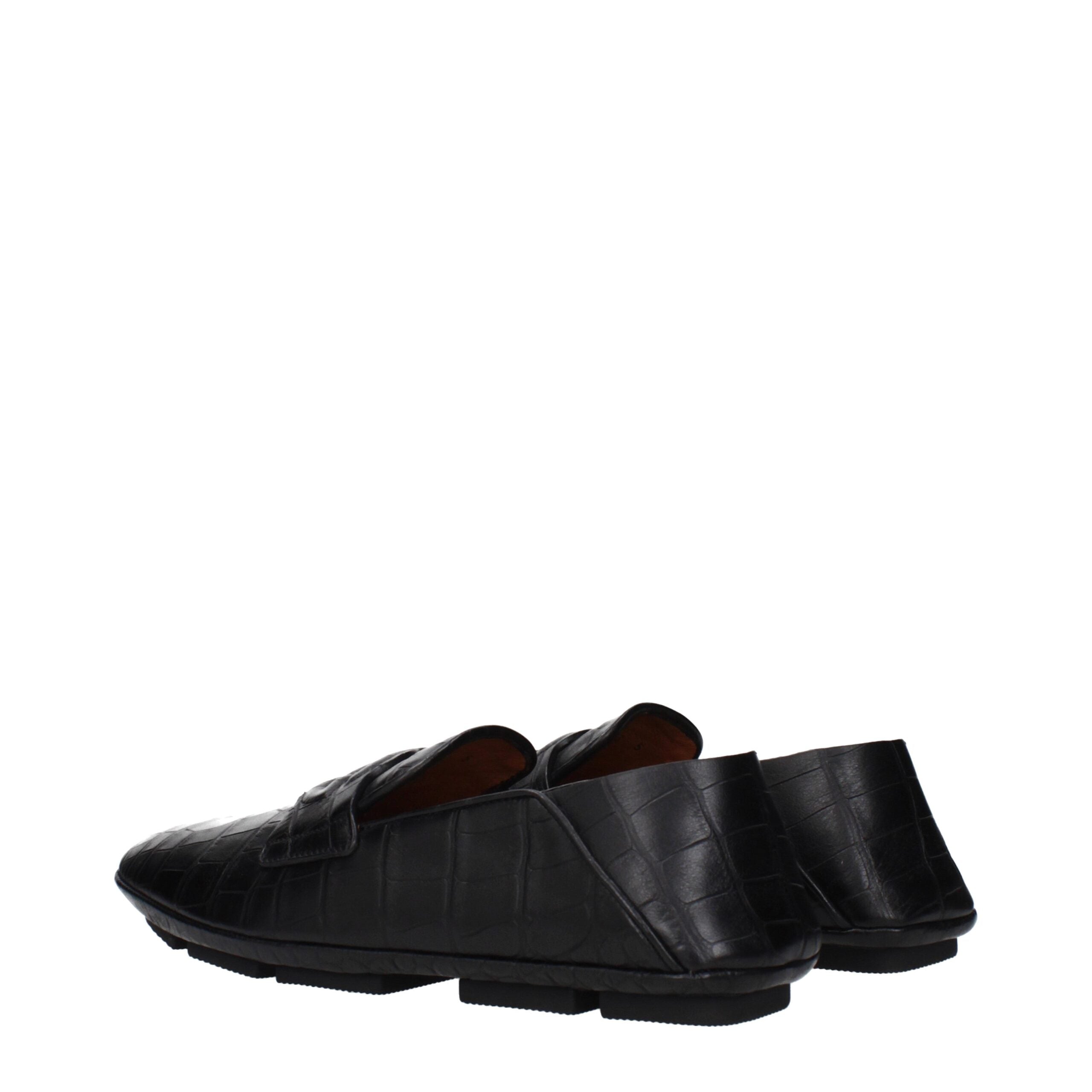 Black Leather Slip-On Loafers