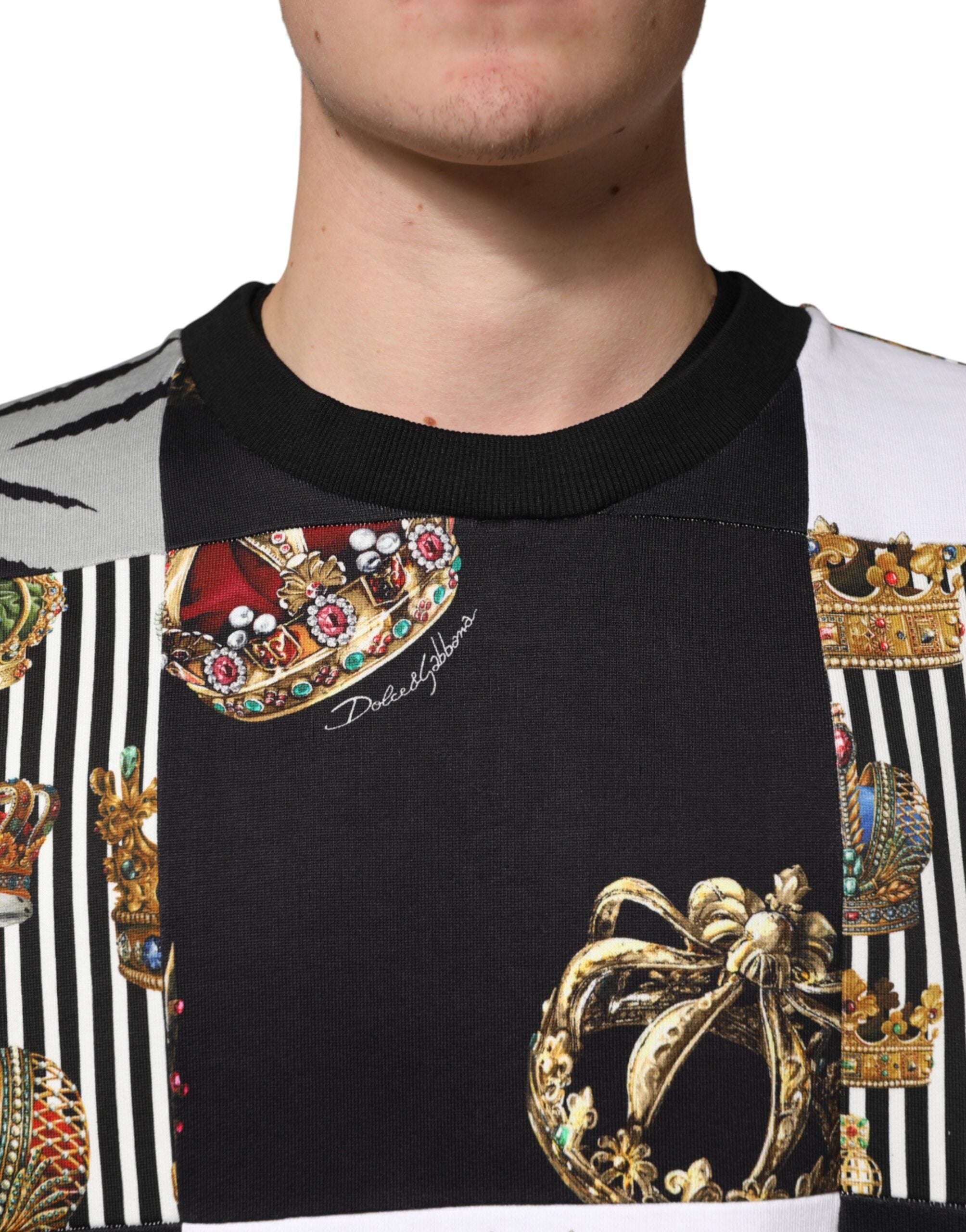 Multicolor Crown Print Sweatshirt Sweater