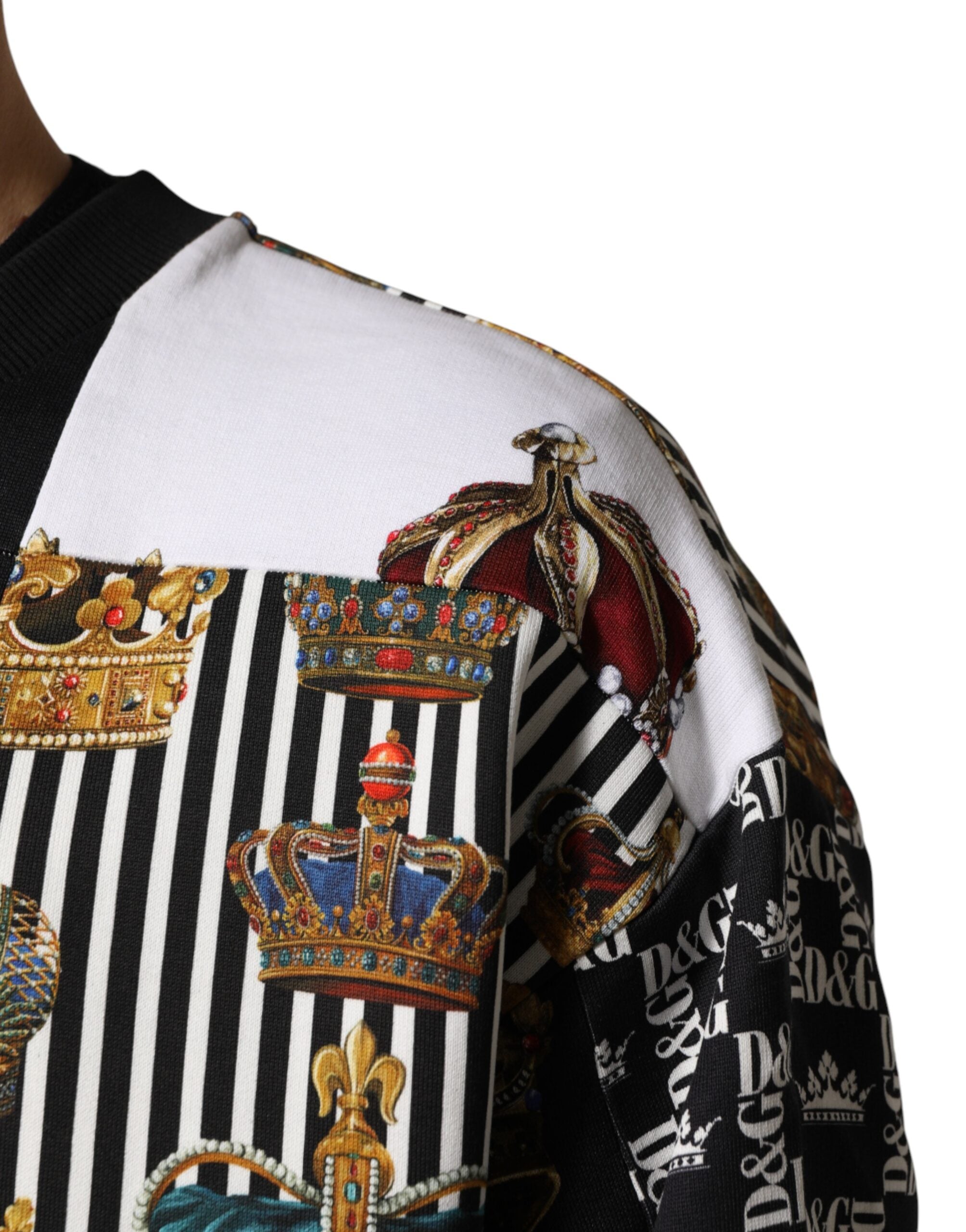 Multicolor Crown Print Sweatshirt Sweater