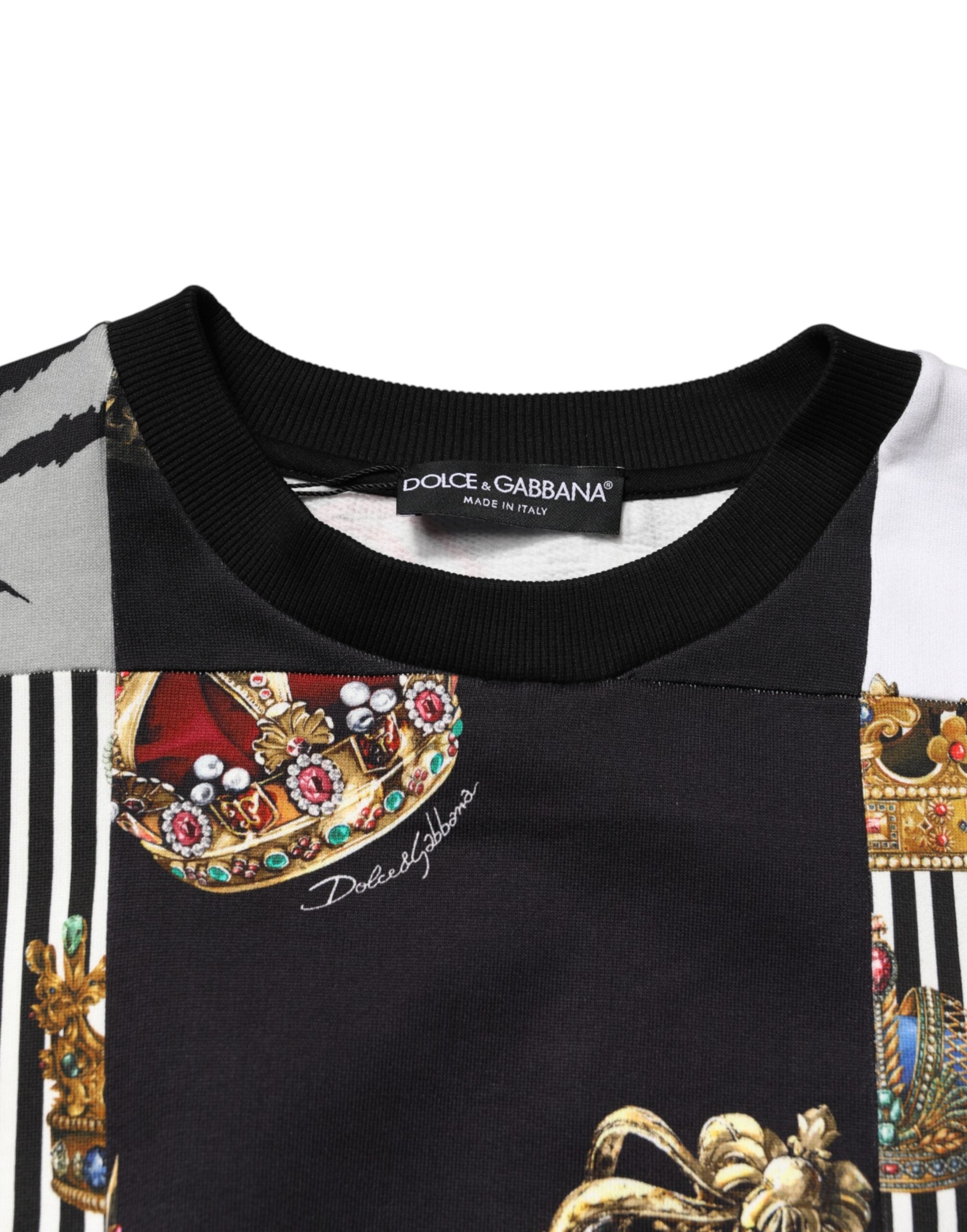 Multicolor Crown Print Sweatshirt Sweater