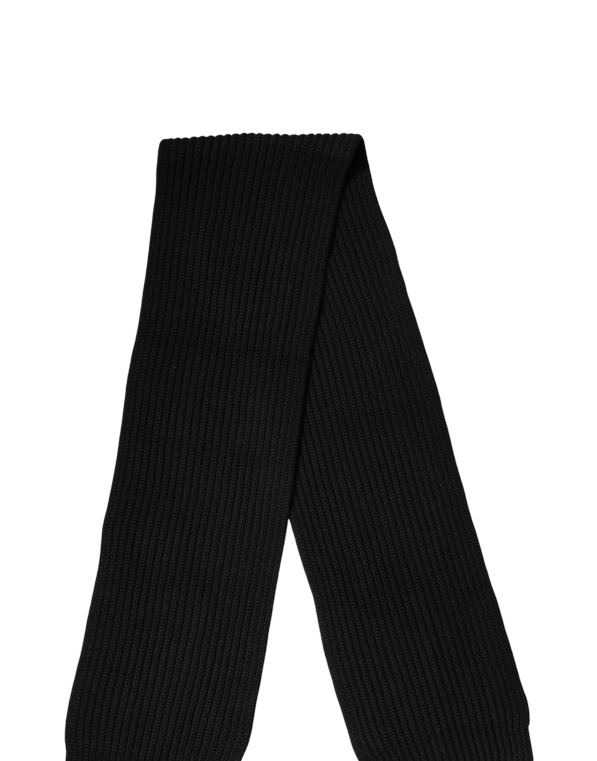 Black Cashmere Knit Neck Wrap Shawl 202cm x 26cm Scarf