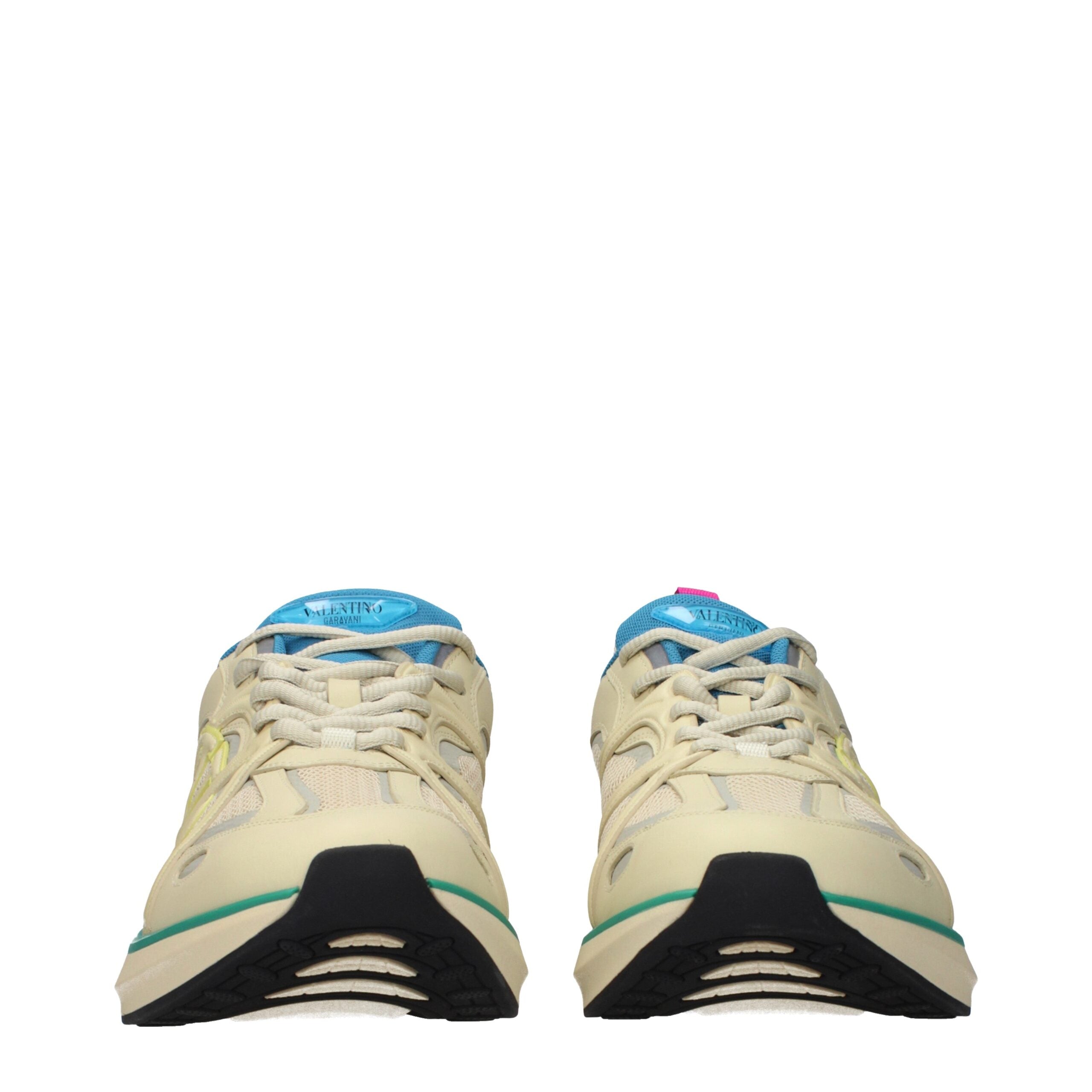 Beige Fabric Athletic Sneakers