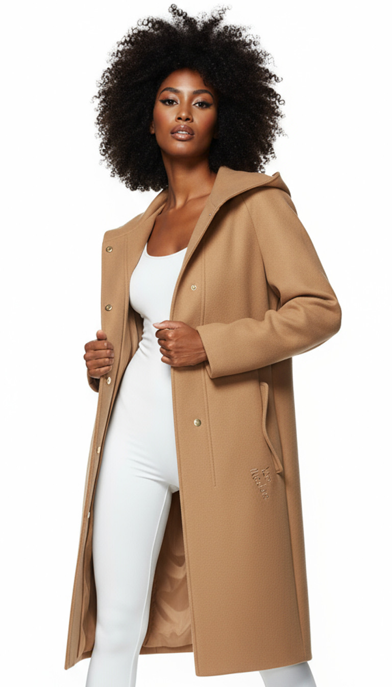 Brown Wool Women Coat
