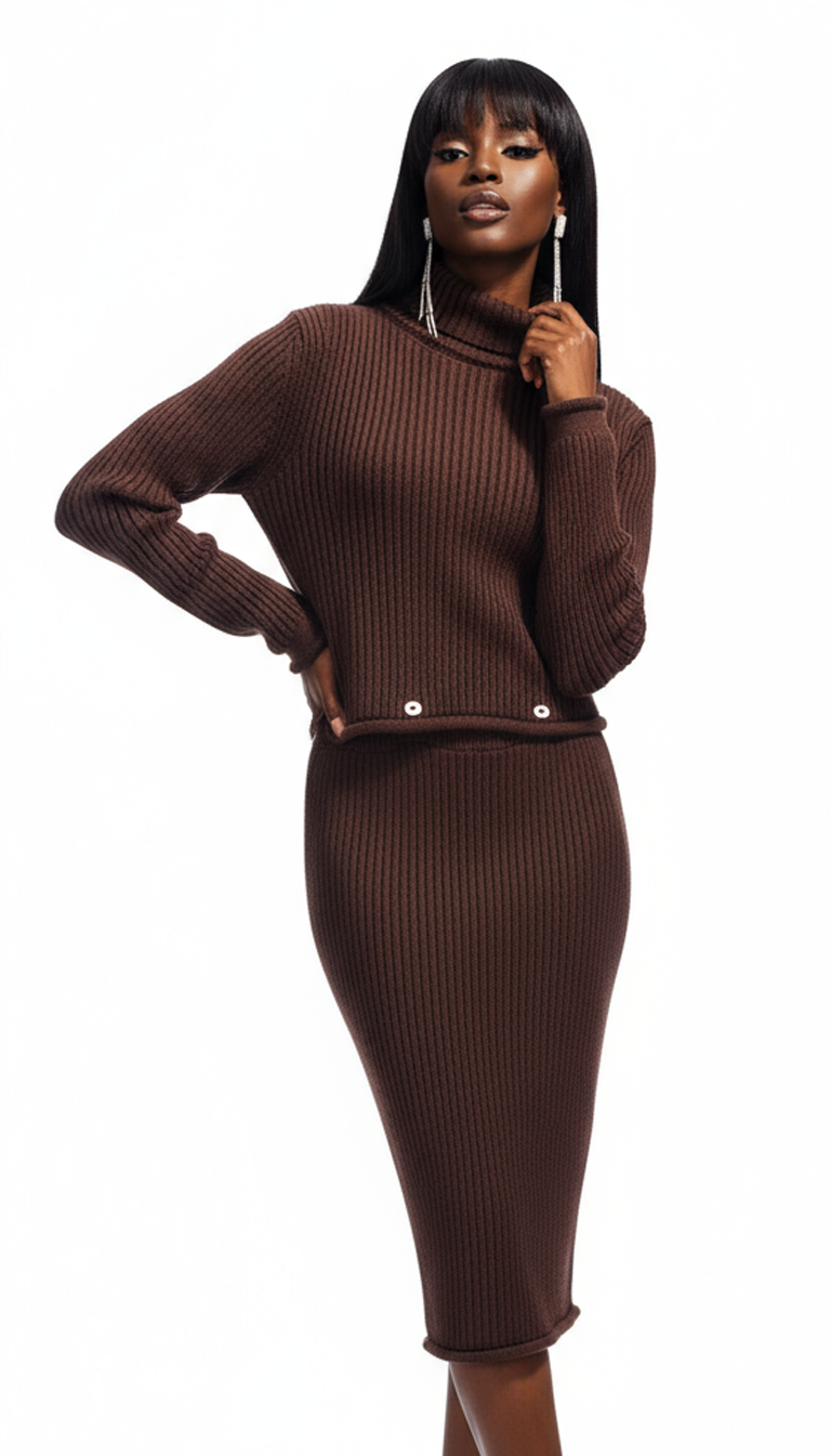 Brown Viscose Casual Dress