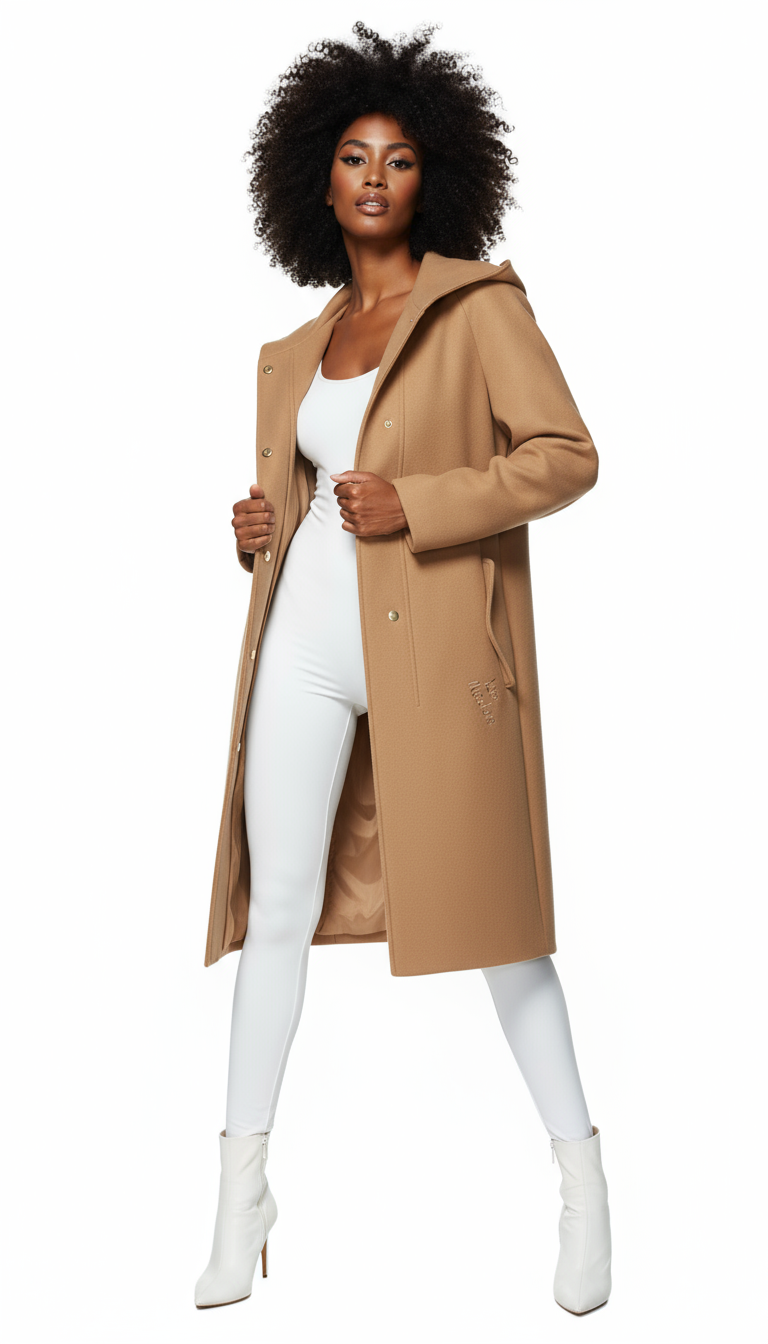 Brown Wool Women Coat
