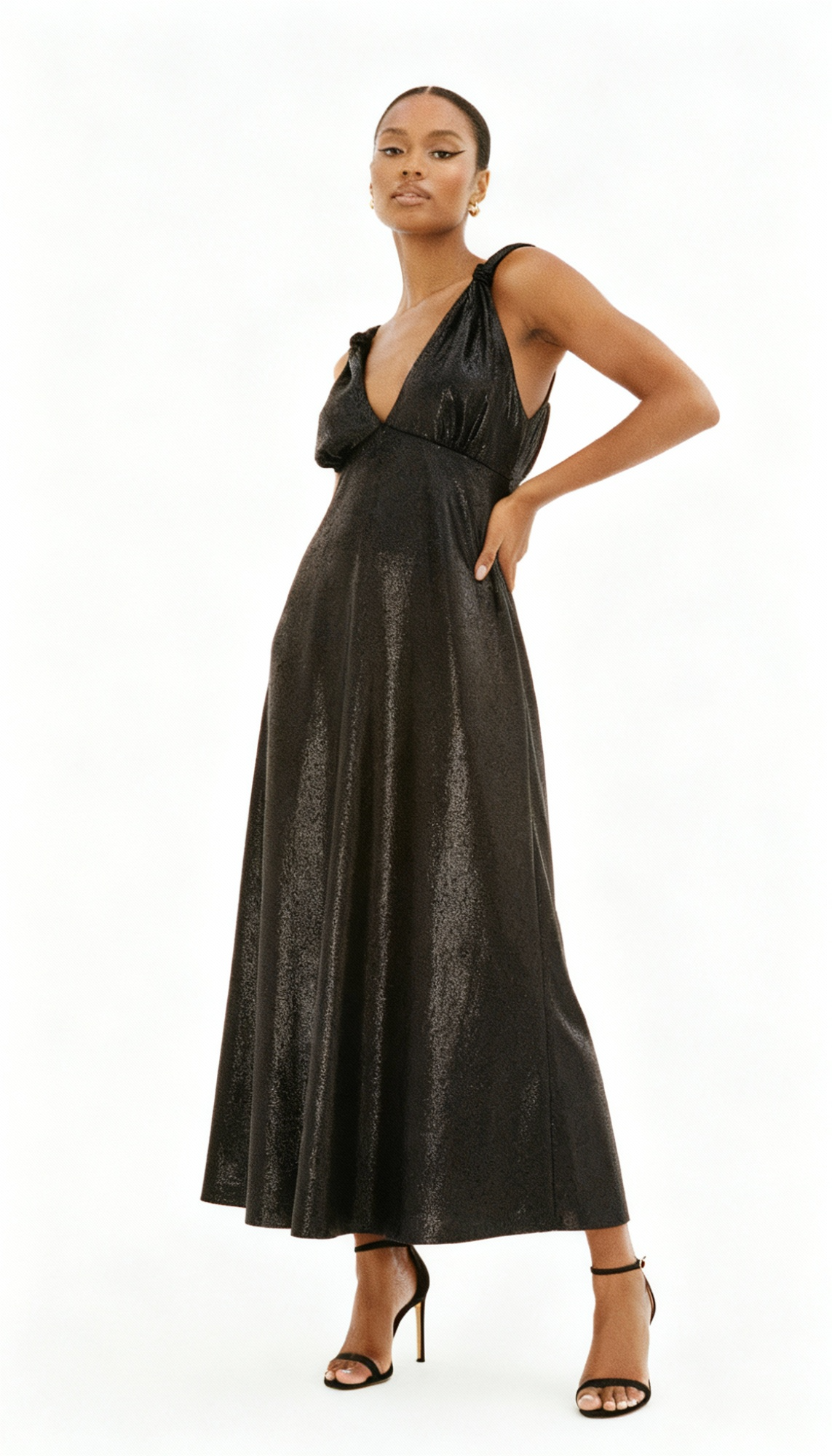 Elegant Polyester Black Dress