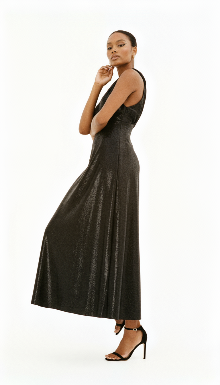 Elegant Polyester Black Dress