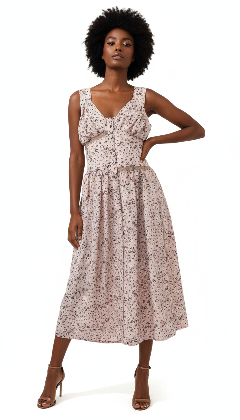 Elegant Pink Acetate Dress for Evening Elegance