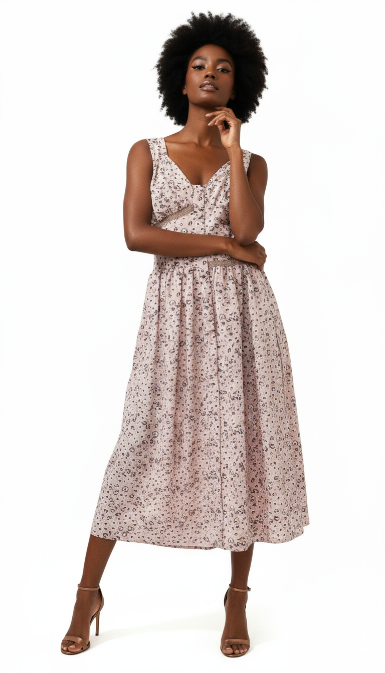 Pink Acetate Casual Dress