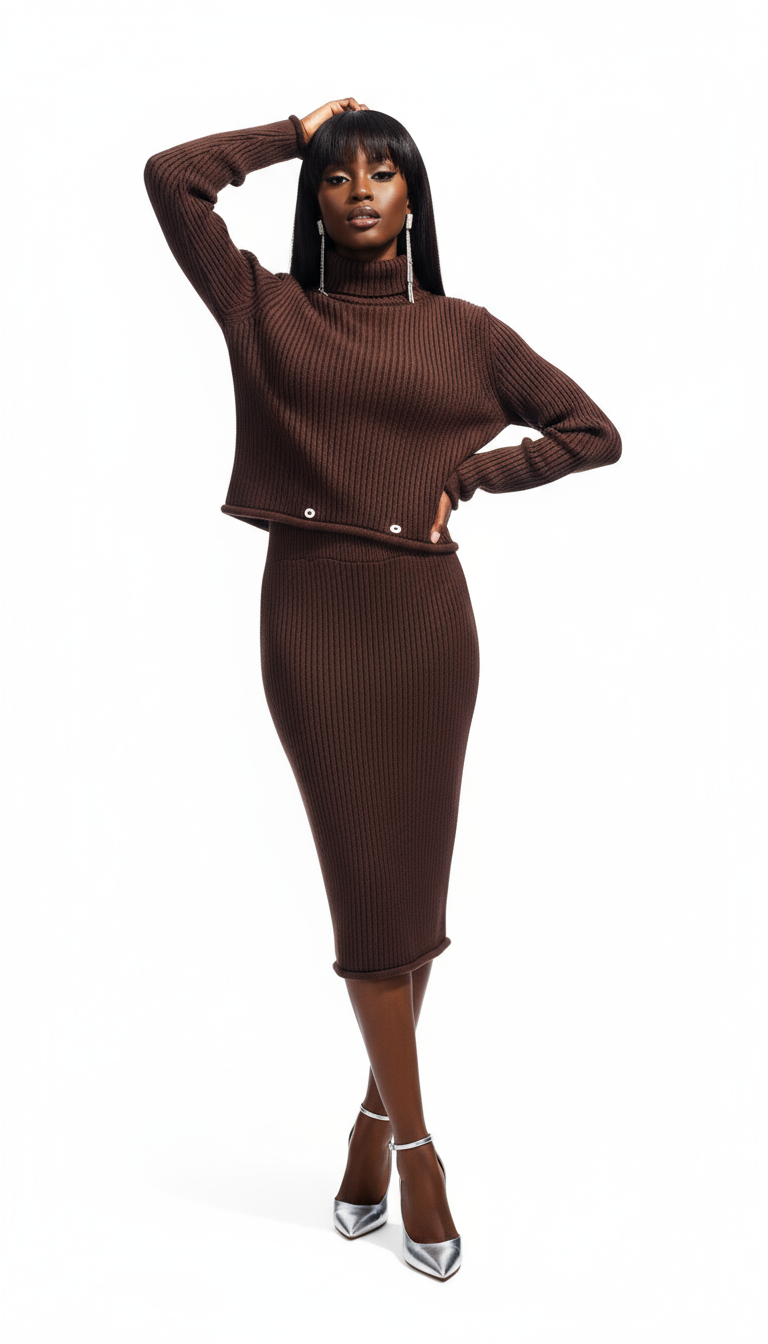 Brown Viscose Casual Dress