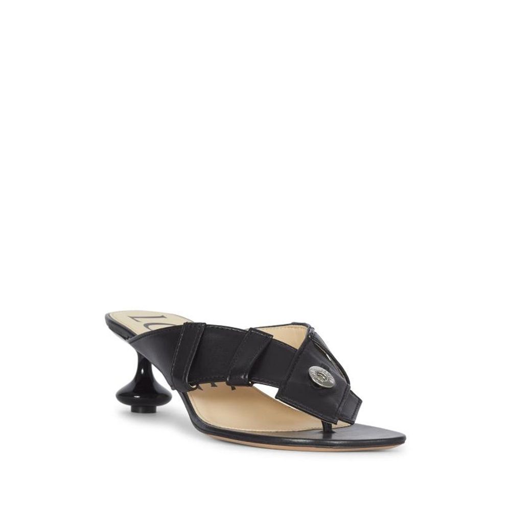Black Lamb Leather Sandals