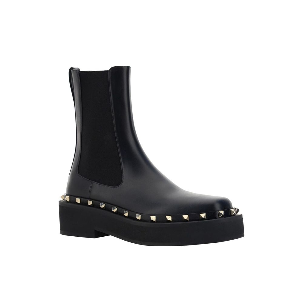Black Calfskin Ankle Boots