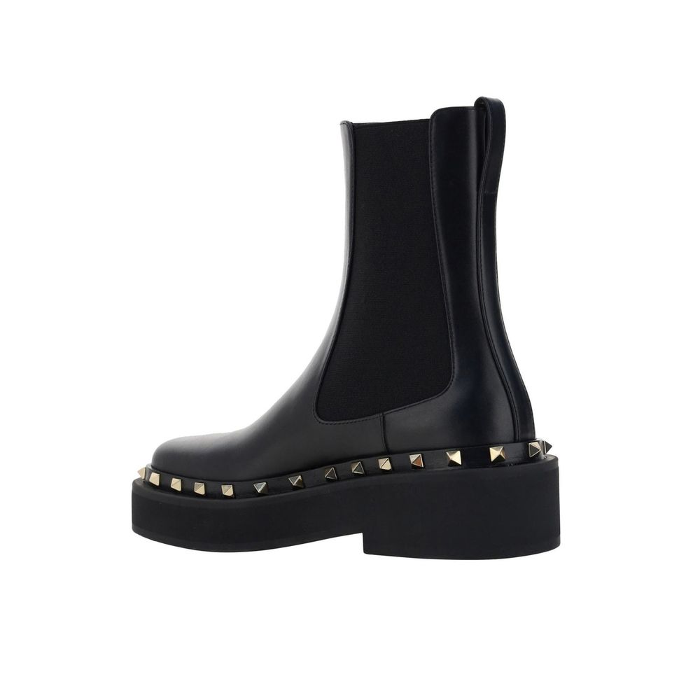 Black Calfskin Ankle Boots