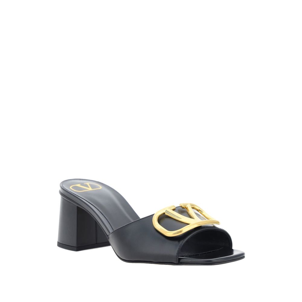 Black Calfskin Platform Sandals