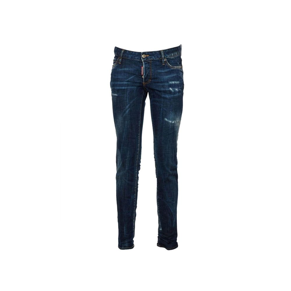 Blue Cotton Slim Fit Jeans