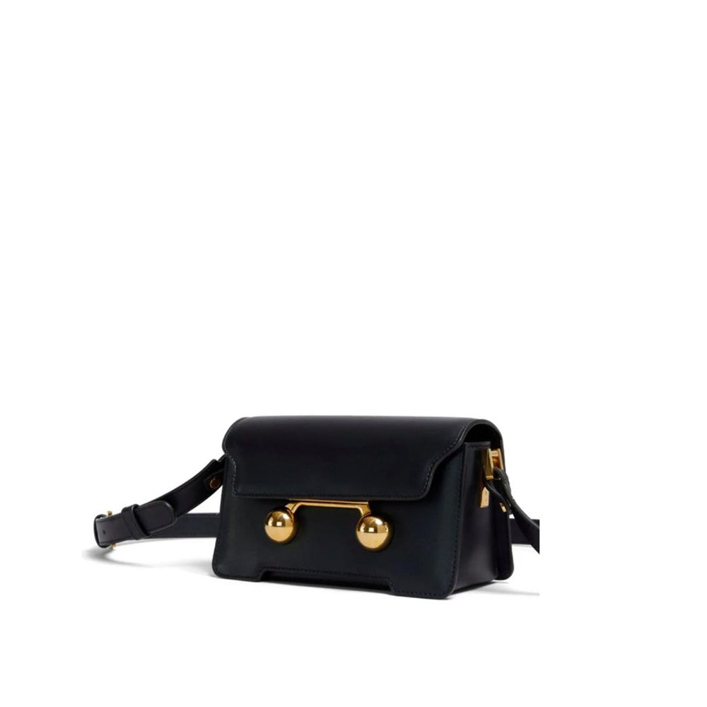 Black Calfskin Shoulder Bag