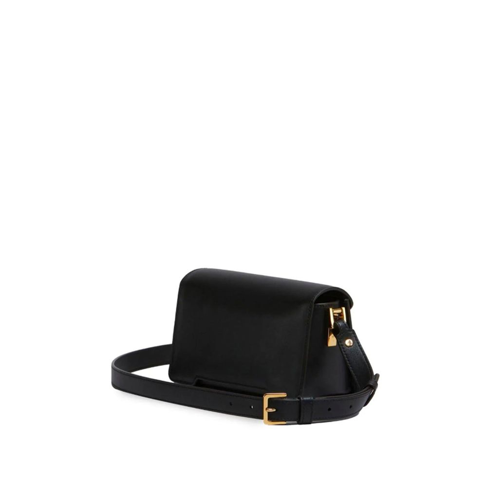 Black Calfskin Shoulder Bag