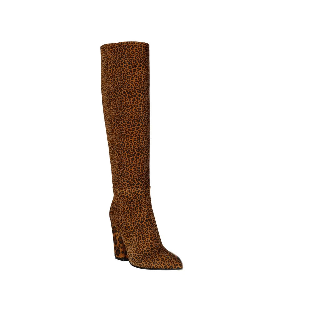 Brown Calfskin High Heel Boots