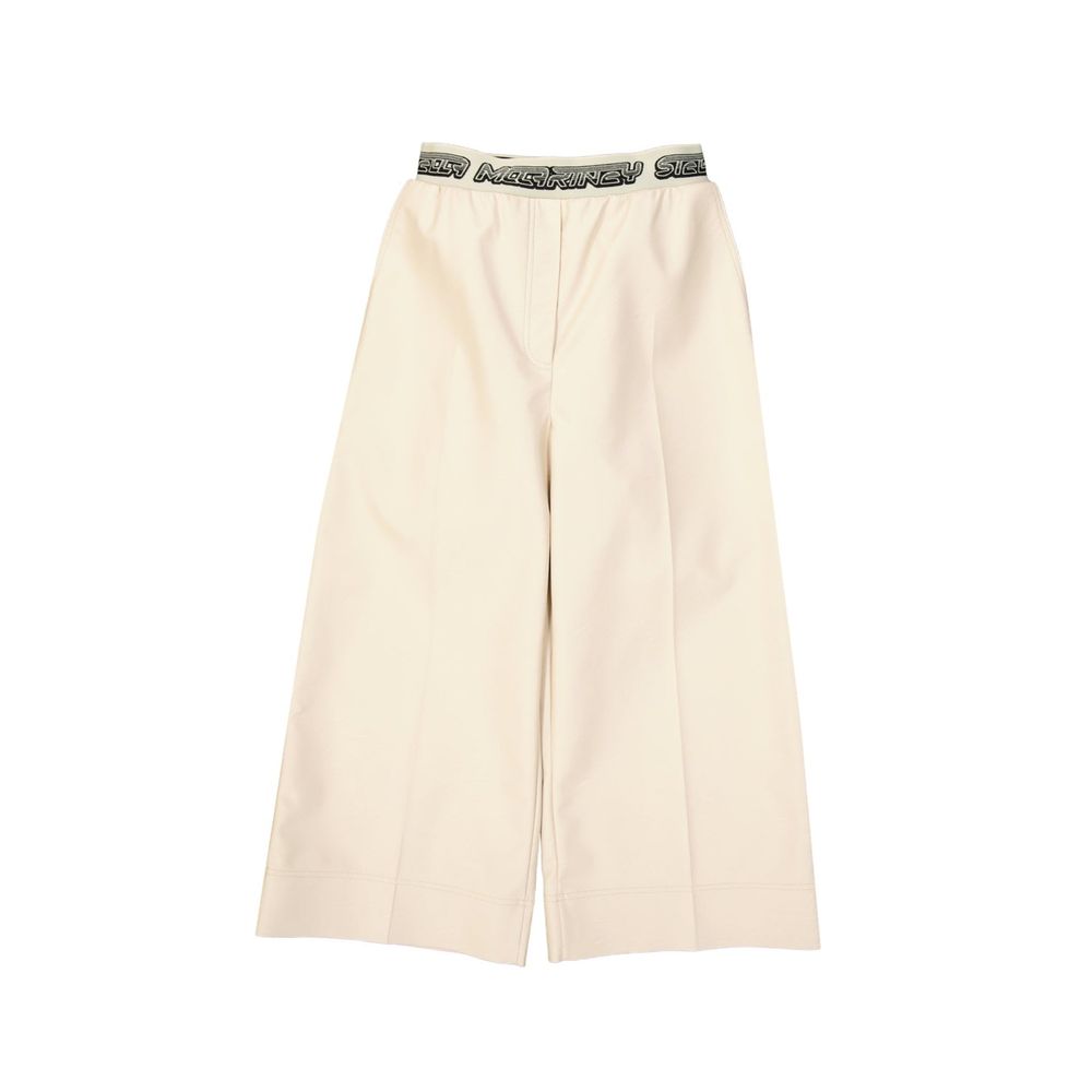 Beige Viscose Casual Pants