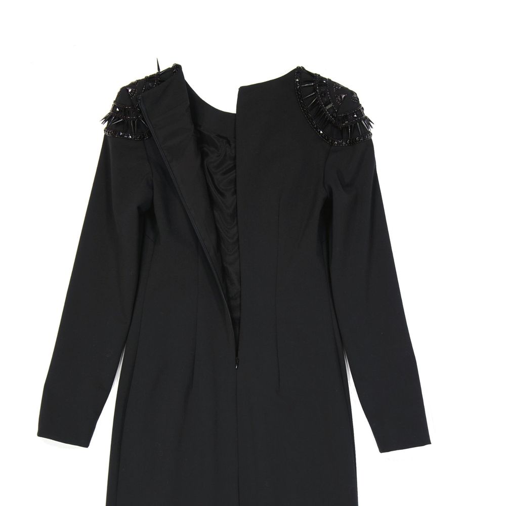 Black Elastane Cocktail Dress