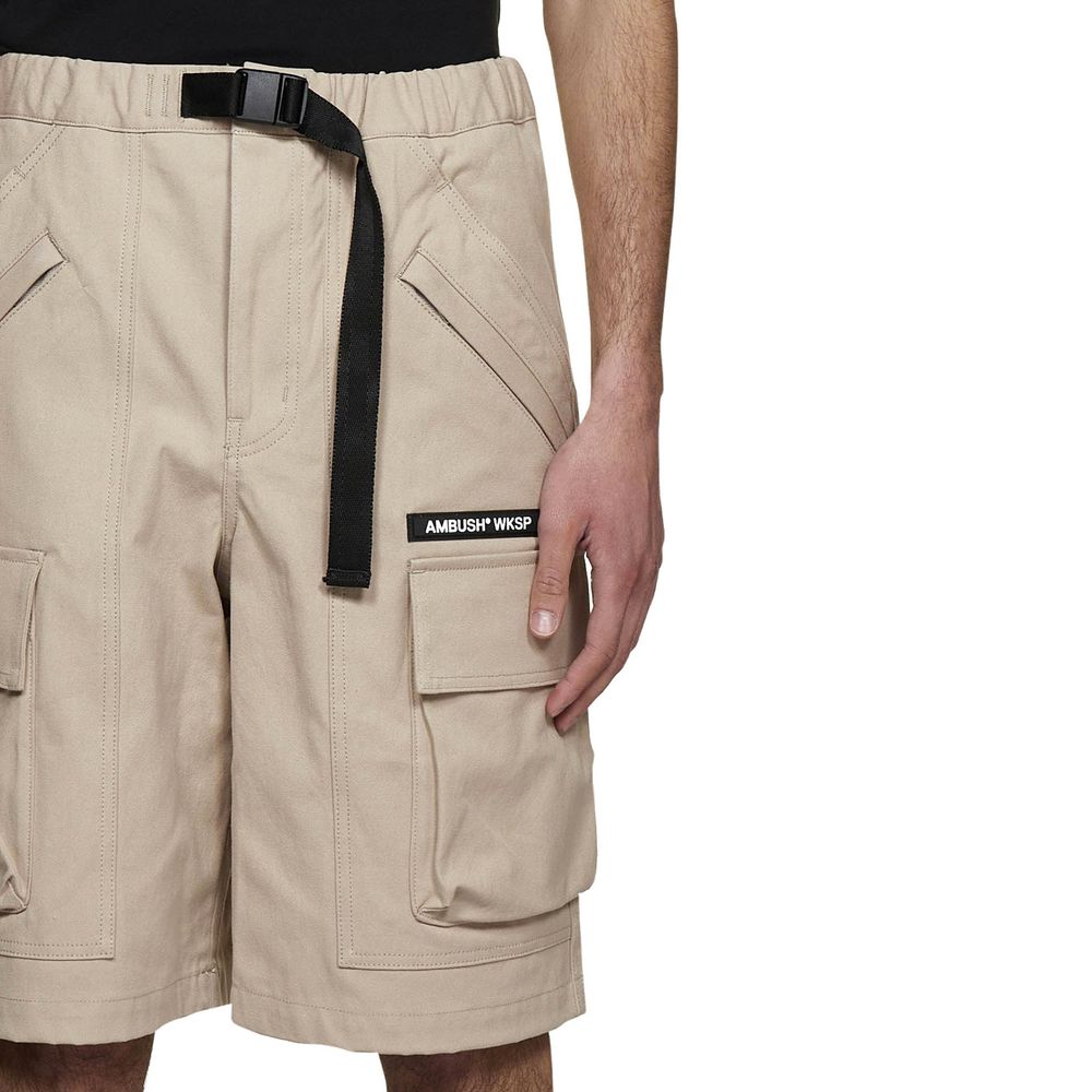 Beige Cotton Bermuda Shorts