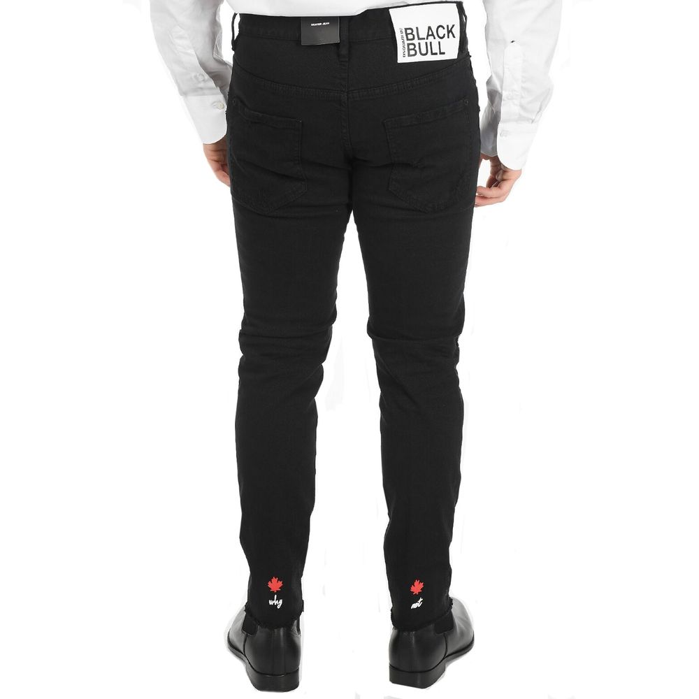 Black Cotton Skinny Jeans