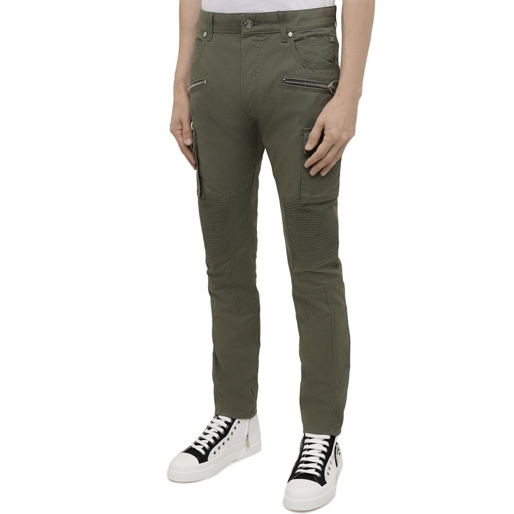 Bicolor Cotton Cargo Pants
