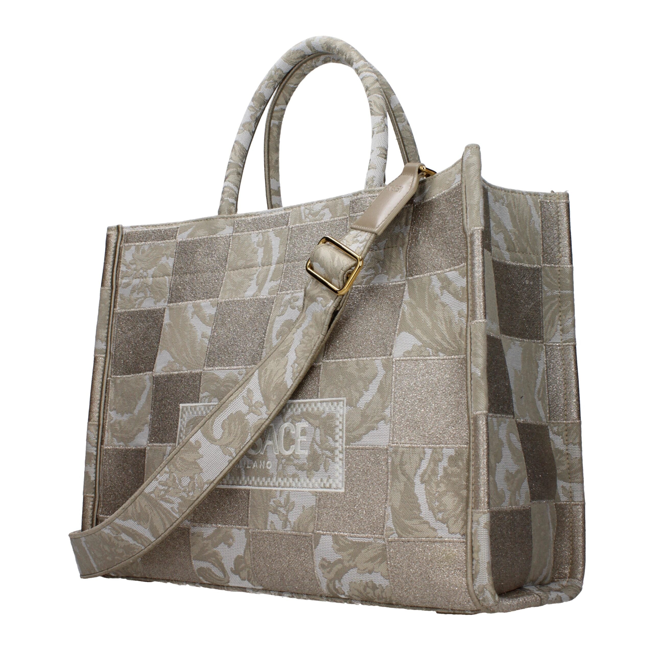 Beige Fabric Handbag