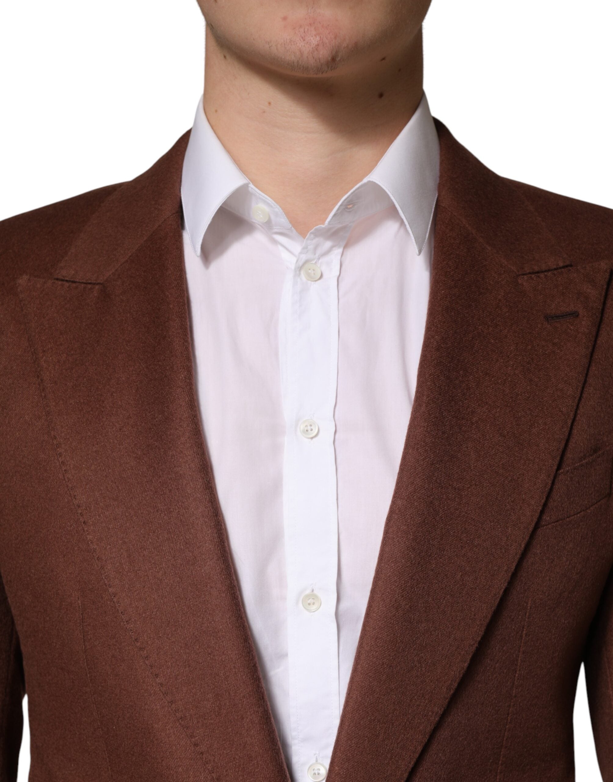 Brown Cashmere Single Breasted Jacket Blazer