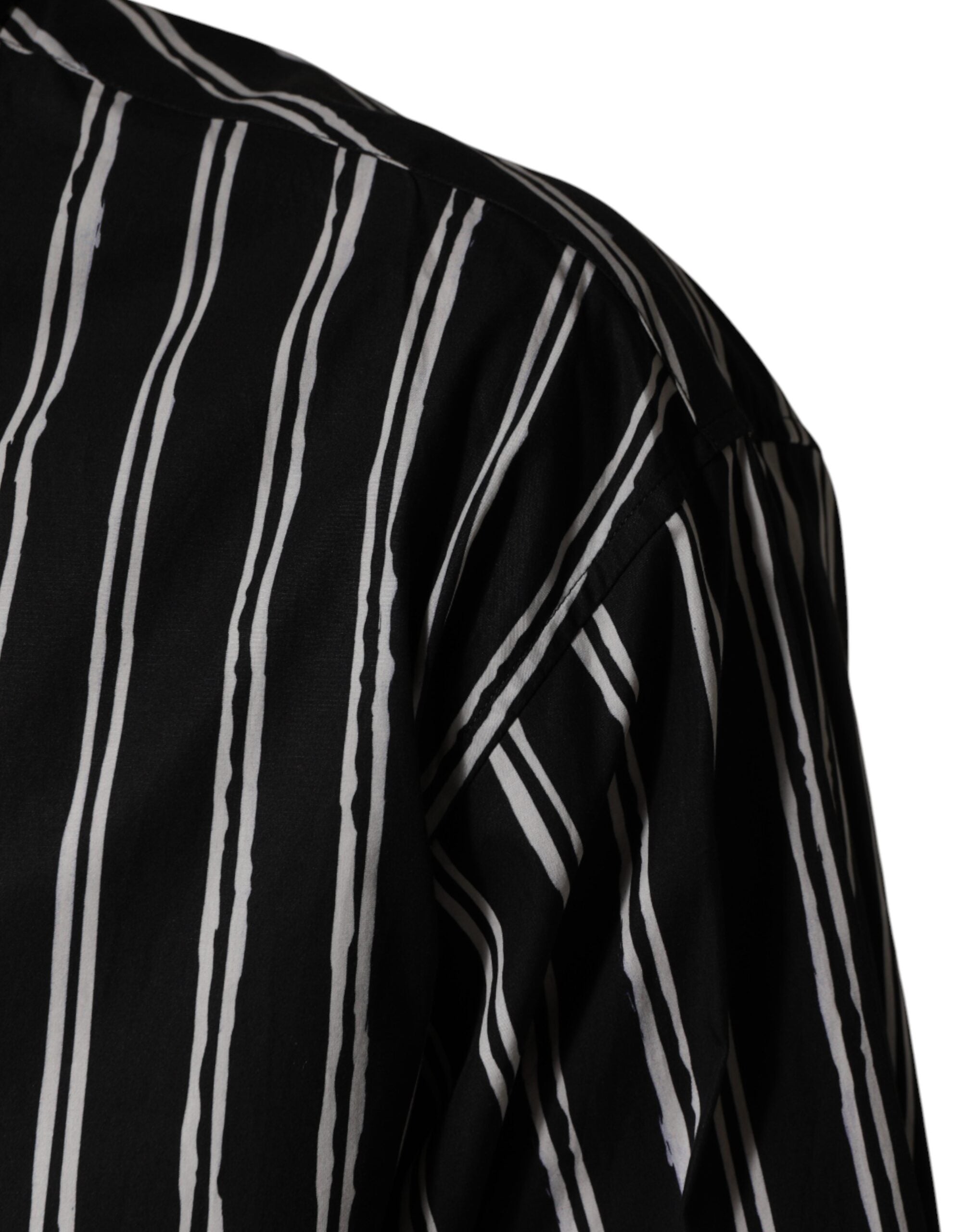 Black Stripes Cotton Men Formal Dress Shirt