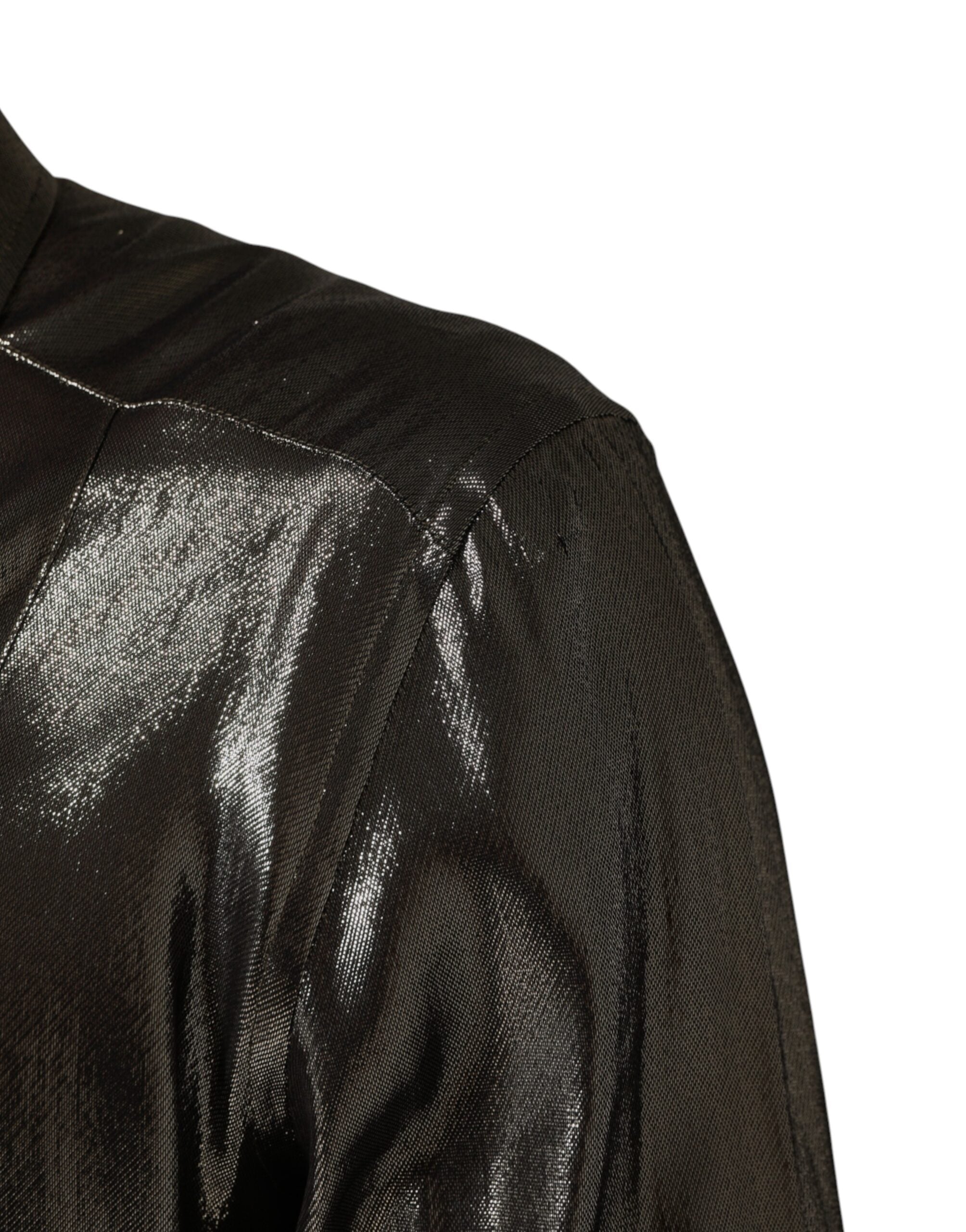 Silver Silk GOLD Collared Dress Formal Shirt