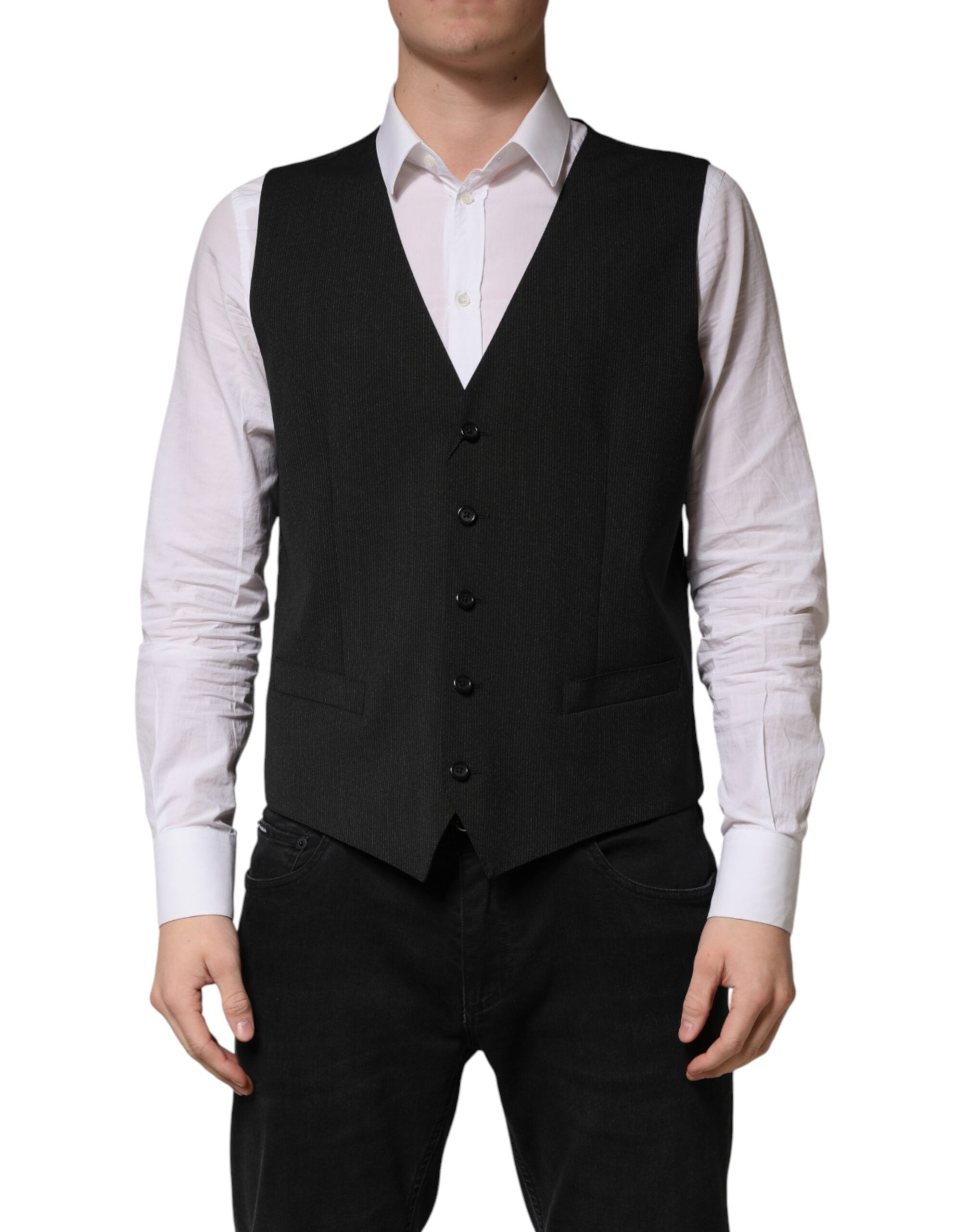 Black Wool Dress Men Formal Waistcoat Vest