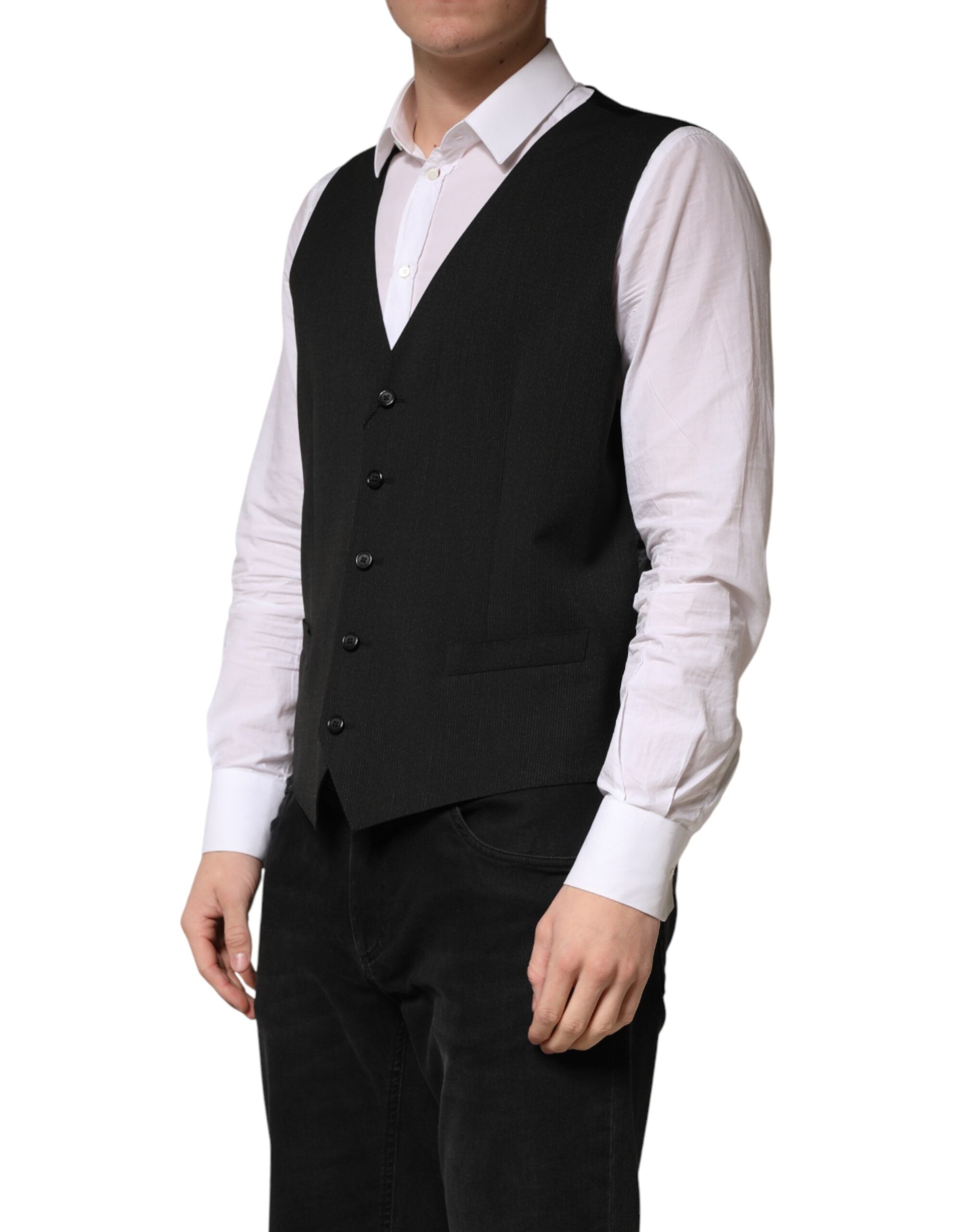 Black Wool Dress Men Formal Waistcoat Vest