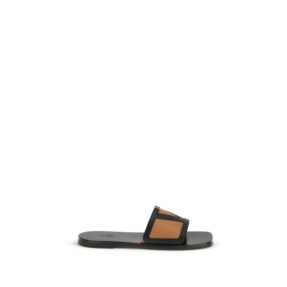 Black Calf Leather Bos Taurus Sandals